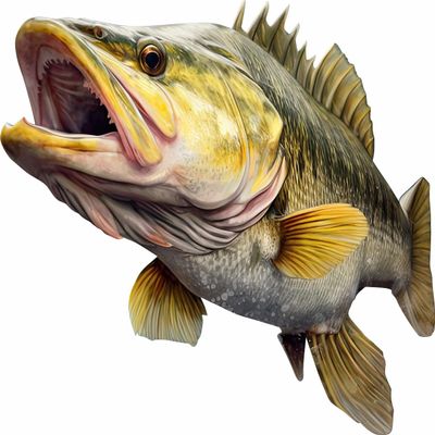 Walleye 2.0 Beautiful Fish Decal | Fishing Decal for Boat, Car, Vehicle, Truck Etc. | Waterproof Vinyl Sticker | Many Sizes & Styles Available | 12" to 40" by Digital Fish Art (Large, Position 2R)