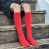 juDanzy Solid Knee High Socks for Sports or School Uniforms (Large, Red) view 2