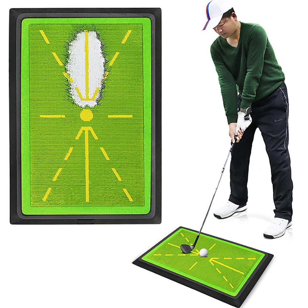 ERICAT Golf Hitting Mat, Golf Training Set for Swing Detection Batting, Instant Path Feedback, Non-Slip Rubber Bottom Simulation Grass, Space Saving and Easy to Use, for Home, Outdoor
