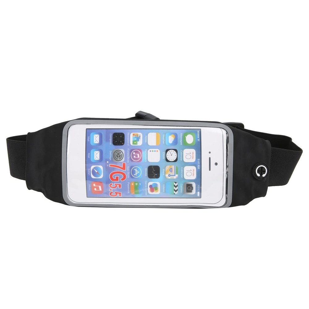 Waterproofs Touch Screen Waist Bag Outdoor Running Belt with Phone Holder, Anti Theft Running Fanny Pack for Men and Women, Sport Belt for Jogging, Hiking, Gym (black)