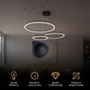 MOD LIGHTING Charlotte | Modern 4-Ring Chandelier, Dimmable LED Chandeliers, Round Light Fixture, Circular Ceiling Lights for Dining Table, Living Room,1 Pack (4 Rings | Gold | Warm White) view 2