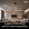 MOD LIGHTING Charlotte | Modern 4-Ring Chandelier, Dimmable LED Chandeliers, Round Light Fixture, Circular Ceiling Lights for Dining Table, Living Room,1 Pack (4 Rings | Gold | Warm White) view 3