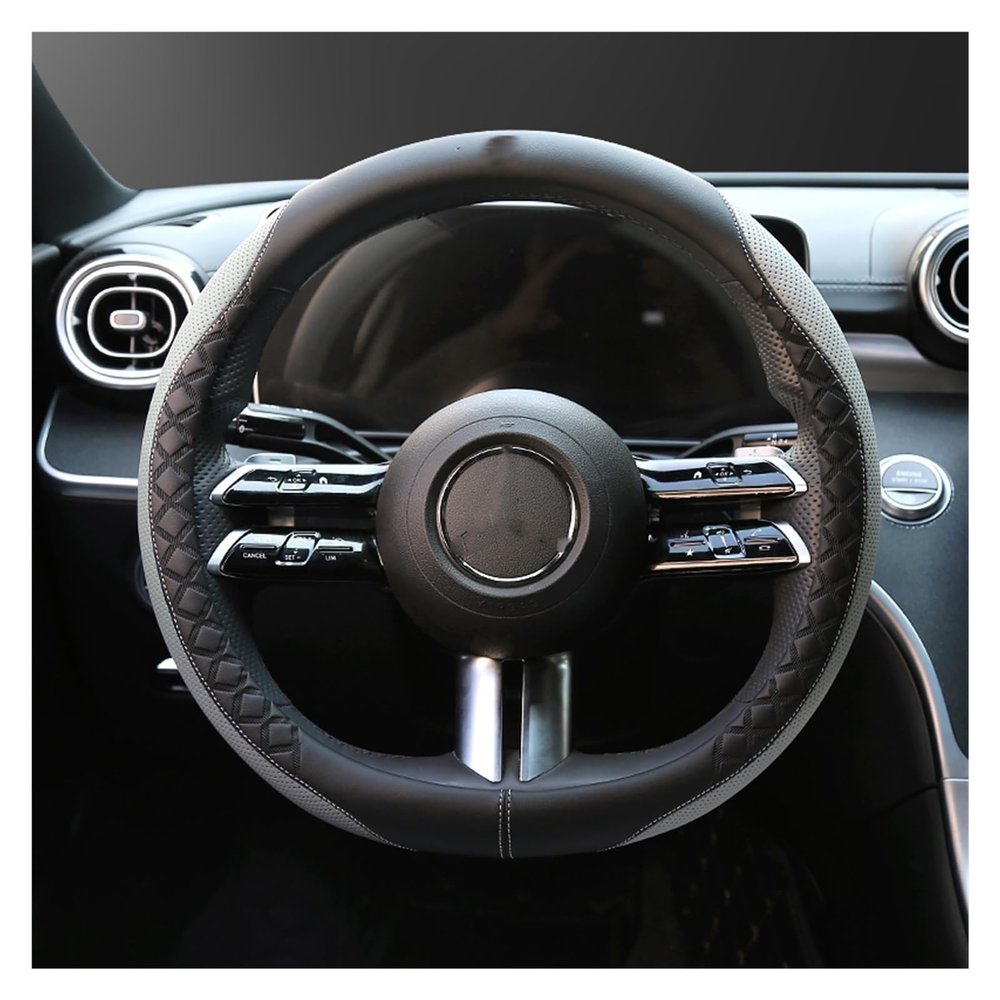 Car Steering Wheel Cover Set Car Steering Wheel Cover Comfortable Leather Fresh and Breathable Car Interior (Color : 3#)