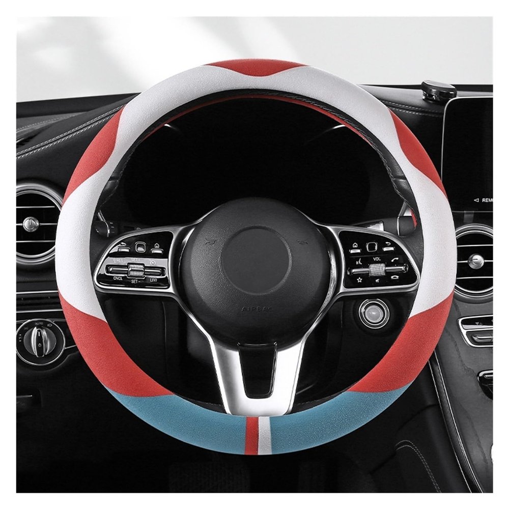 FUERU Car Steering Wheel Cover Set Car Steering Wheel Cover Fashion Colorful Leather Beautiful and Durable Car Interior Gifts (Color : 6#)