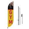 DreamController Gym Feather Flag Only (11.5Feetx2.5Feet) for Business Outside with Optional Add-On Pole(15Feet) and Groundspike | Custom Swooper Flag | Made in USA view 1