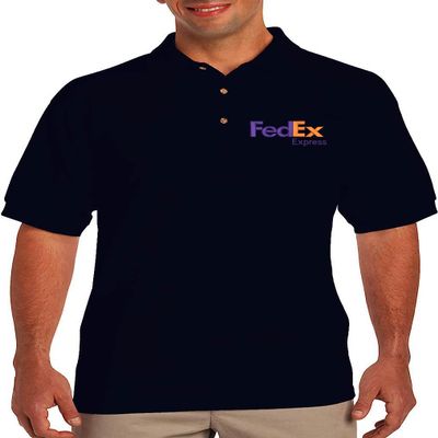 ALLNTRENDS FedEx Men's Polo T Shirt Embroidered FedEx Express Apparel (3XL, Express Purple Orange Print)