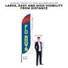 DreamController Flu Shots Feather Flag Only (11.5Feetx2.5Feet) for Business Outside with Optional Add-On Pole(15Feet) and Groundspike | Custom Swooper Flag | Made in USA view 2