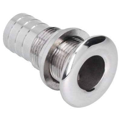 316 Stainless Steel Thru Hull Fitting for Marine Boat Drainage - Hose Connector, Straight Drain Plug for Yacht, Sailboat, RV Water System1 Inch