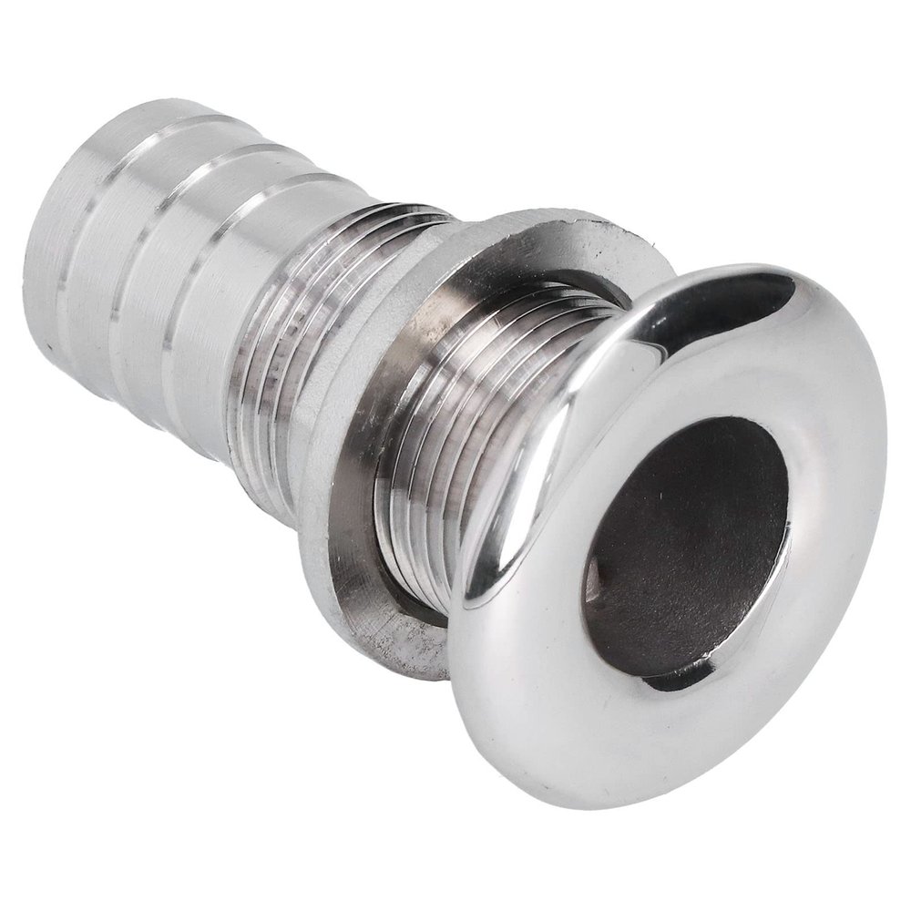 316 Stainless Steel Thru Hull Fitting for Marine Boat Drainage - Hose Connector, Straight Drain Plug for Yacht, Sailboat, RV Water System1 Inch