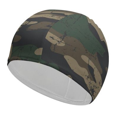 Camo Camouflage Adult Swim Caps Waterproof Bathing Cap Comfy Swimming Hat for Long and Short Hair