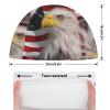 American Bald Eagle USA Flag Adult Swim Caps Waterproof Bathing Cap Comfy Swimming Hat for Long and Short Hair view 2