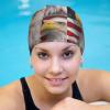 American Bald Eagle USA Flag Adult Swim Caps Waterproof Bathing Cap Comfy Swimming Hat for Long and Short Hair view 4