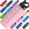 MaWeeTn Personalized Water Bottle Custom Insulated Water Bottles with Straw Lid 32oz Customized Engraved Stainless Steel Bottles with Name Logo, Gift for School Sports Outdoor, Pink view 1