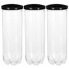 CORHAD 3Pcs Tennis Ball Holder Portable Multi-Function Storage Bottle for Tennis Balls Transparent Container with Lid Wear-Resistant