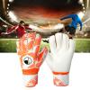 ALTALIVA Breathable Pro-Tek Fingersaves Soccer Football Goalie Goalkeeper Training Gloves Embossed Anti-Slip Latex Adjustable Wristband for Youth Adults Boy (Orange,#5) view 2