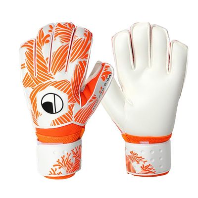 ALTALIVA Breathable Pro-Tek Fingersaves Soccer Football Goalie Goalkeeper Training Gloves Embossed Anti-Slip Latex Adjustable Wristband for Youth Adults Boy (orange,#7)
