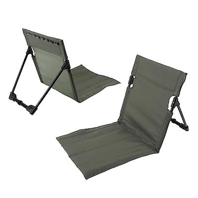 Zerodis Portable Folding Beach Lounge Chair with Backrest - Vibrant Design, Oversized Zippered Pocket - Easy to Unfold, 600D Oxford Cloth, 7075 Aluminum Alloy (Army Green)
