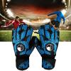 ALTALIVA Breathable Pro-Tek Fingersaves Soccer Football Goalie Goalkeeper Training Gloves Embossed Anti-Slip Latex Adjustable Wristband for Youth Adults Boy (Blue,#7) view 2