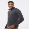 J. America Mens Triblend Quarter-Zip Sweatshirt, L, Smoke Triblend view 3