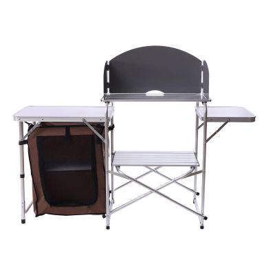 Camping Cooking Table Folding Outdoor Kitchen Picnic Cabinet