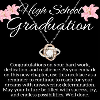 LoveKnotRoseGoldNecklace HighSchoolGraduationGiftsForHer-RoseGoldNecklace-NecklaceForWomen-CubicZirconiaNecklace