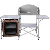Camping Kitchen Table Picnic Cabinet Folding Cooking Storage Rack Portable Brown view 4