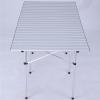 4.6ft Portable Camping Table Aluminum Folding Roll Up Picnic Party Desk Silver view 3