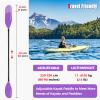 WONITAGO Kayak Paddles with Alloy Shaft and PP Blade, Floating Kayaking Oars, Adjustable 230-250 cm/90-98 Inches, Purple view 2