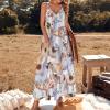 Watercolor Llama and Alpaca Women's Dress Sleeveless Spaghetti Strap Maxi Long Dress Casual Beach Sun Dresses 4XL view 2