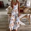 Watercolor Llama and Alpaca Women's Dress Sleeveless Spaghetti Strap Maxi Long Dress Casual Beach Sun Dresses 4XL view 3