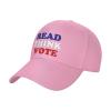 Haebfsl Read Think Vote Baseball Hats for Men Adjustable Dad Hat Gift for Men/Women Trucker Cap,Pink view 1