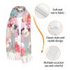SLEHAGU Watercolor Pink Flowers Pattern Women's Scarf Pashmina Shawl Wrap for Evening Dress Wedding Bridal Winter Warm Large Scarves view 4