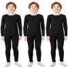 Silkfly Boys Thermal Underwear Set Base Layer Fleece Lined Underwear for Kids Shirt and Pants for Boys Winter(XL,Black,3 Set) view 1