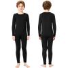 Silkfly Boys Thermal Underwear Set Base Layer Fleece Lined Underwear for Kids Shirt and Pants for Boys Winter(XL,Black,3 Set) view 2