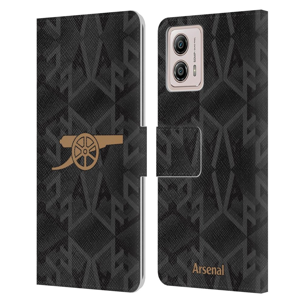 Head Case Designs Officially Licensed Arsenal FC Away 2022/23 Crest Kit Leather Wallet Case Compatible with Motorola Moto G53 5G