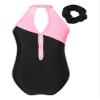 ranrann Kids Girls Shiny Ballet Dance Outfits Sleeveless Gymnastic Leotard with Shorts and Hair Band Tracksuit Unitards Pink 14 Years view 2