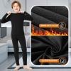 Silkfly Boys Thermal Underwear Set Base Layer Fleece Lined Underwear for Kids Shirt and Pants for Boys Winter(M,Black, Gray, Nude,3 Set) view 4