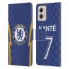Head Case Designs Officially Licensed Chelsea Football Club N'Golo Kant 2021/22 Players Home Kit Leather Book Flip Case Cover Compatible with Motorola Moto G53 5G view 1
