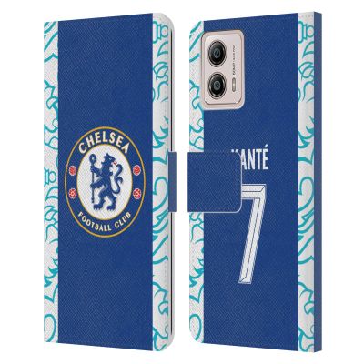 Head Case Designs Officially Licensed Chelsea Football Club N'Golo Kant 2022/23 Players Home Kit Leather Book Flip Case Cover Compatible with Motorola Moto G53 5G