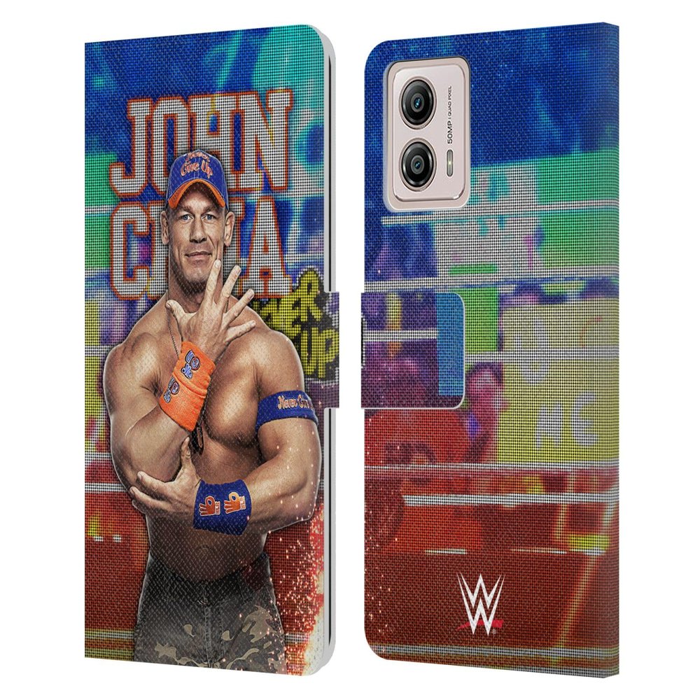 Head Case Designs Officially Licensed WWE LED Image 2017 John Cena Leather Book Wallet Case Cover Compatible with Motorola Moto G53 5G