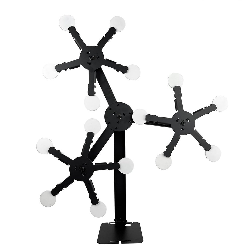 Atflbox Three Star Rotate The Metal Shooting Target Stand with 15 Steel Plates for Pistol Airsoft BB Guns Practice