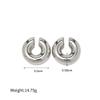 Townshine Simple 18K Gold Plated Stainless Steel Hollow Round Tube Earrings Ear Clips view 2
