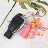 Suweibuke Colourful Cute Initial Letter Keychains for Women Girls with Tassel Butterfly, Charm for Purse Backpacks Handbags Schoolbags (Colorful Pink-F) view 3