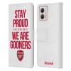 Head Case Designs Officially Licensed Arsenal FC Stay Proud Gunners Leather Wallet Case Compatible with Motorola Moto G53 5G view 1