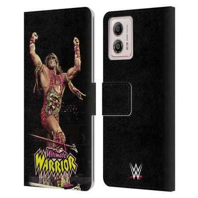 Head Case Designs Officially Licensed WWE Corner Ring Ultimate Warrior Leather Book Wallet Case Cover Compatible with Motorola Moto G53 5G