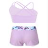 Fldy Kids Girls Dance Crop Top and Shorts Set 2 Piece Sports Workout Outfits Gymnastics Ballet Dance Outfits Tracksuit Lavender B 8 Years view 2