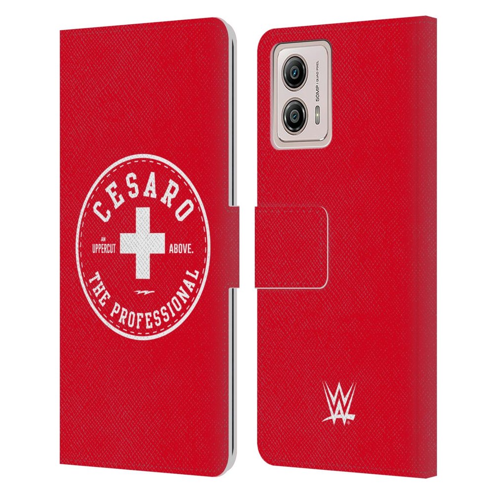 Head Case Designs Officially Licensed WWE The Professional Cesaro Leather Book Wallet Case Cover Compatible with Motorola Moto G53 5G