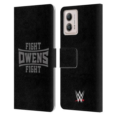 Head Case Designs Officially Licensed WWE Fight Owens Fight Kevin Owens Leather Book Wallet Case Cover Compatible with Motorola Moto G53 5G