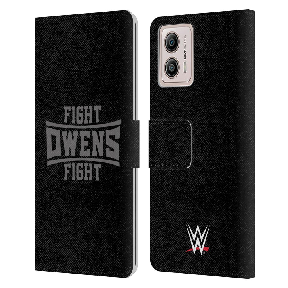 Head Case Designs Officially Licensed WWE Fight Owens Fight Kevin Owens Leather Book Wallet Case Cover Compatible with Motorola Moto G53 5G