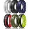 Egnaro Men's Silicone Ring 1/4/6 Multipack, Workout Travel Rubber Wedding Bands For Him, 8mm Width 2mm Thickness view 1